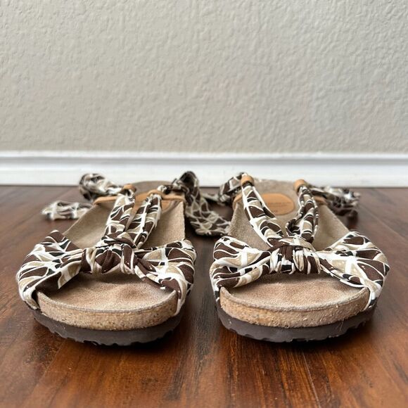 MALIPARMI Bow Open-Toe Ankle Strap Sandals Cork Comfy ITALY MADE - Picture 3 of 9